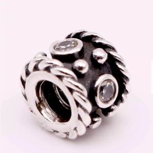 Authentic PANDORA Retired Sterling Silver Oxy Crown with Clear Zirconia Retired